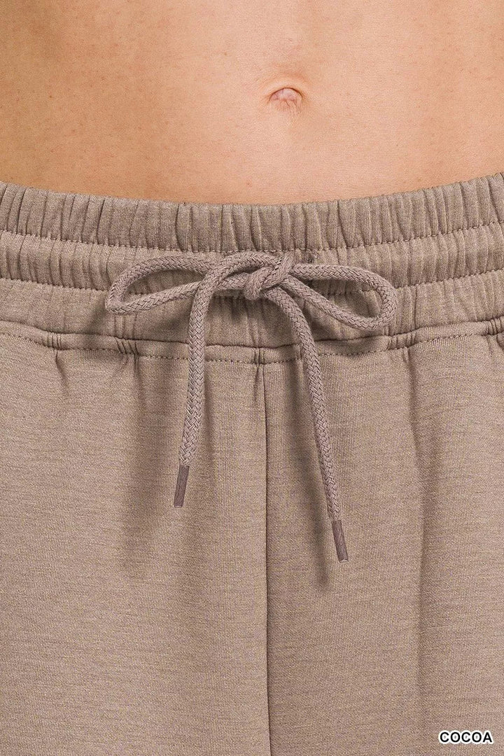 Zenana Scuba Elastic Waistband Shorts With Pocket