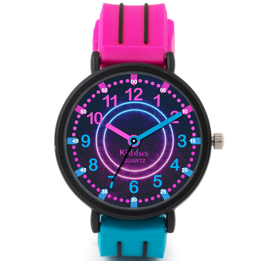 Kids Time Teacher Watch - Educational Analog Watch with Japanese Quartz Movement Ages 5-12