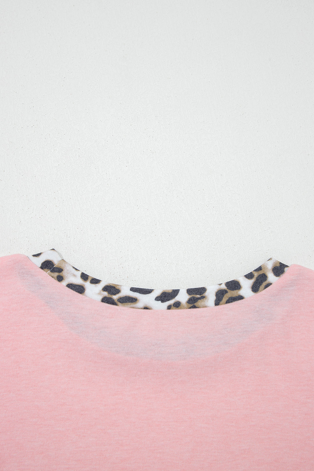 Light Pink Color Block Leopard Patchwork Dolman Sleeve High Low Baggy Sweatshirt