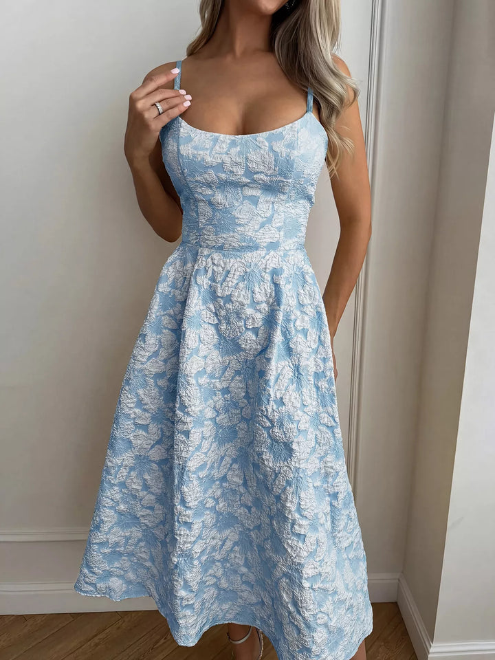 Textured A-Line Midi Dress