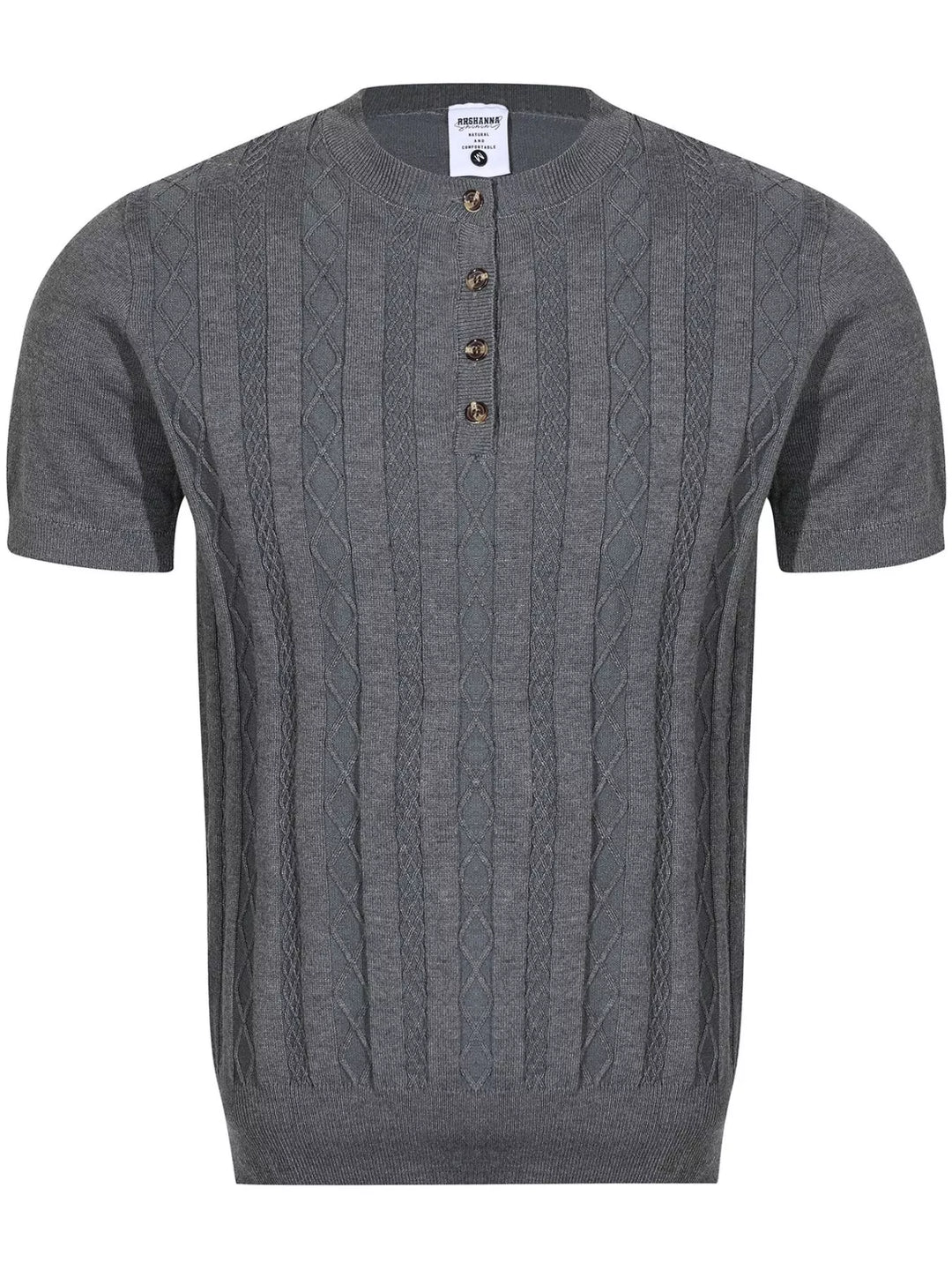 Men's Cable Knit Short Sleeve Knit Top