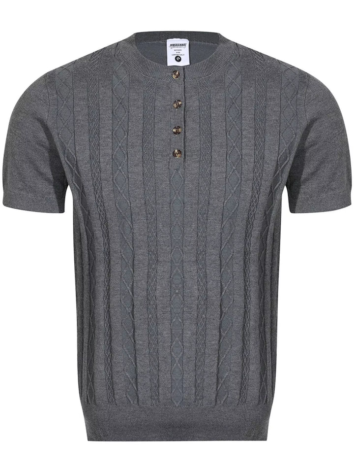 Men's Cable Knit Short Sleeve Knit Top