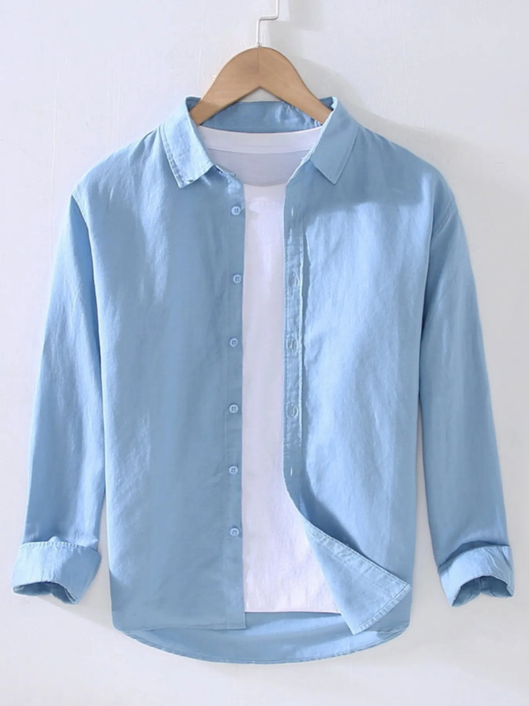Men's Full Size Casual Long Sleeve Button-Up Shirt Plus Size