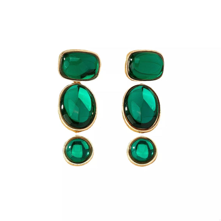18K Gold-Plated Alloy Resin Drop Earrings