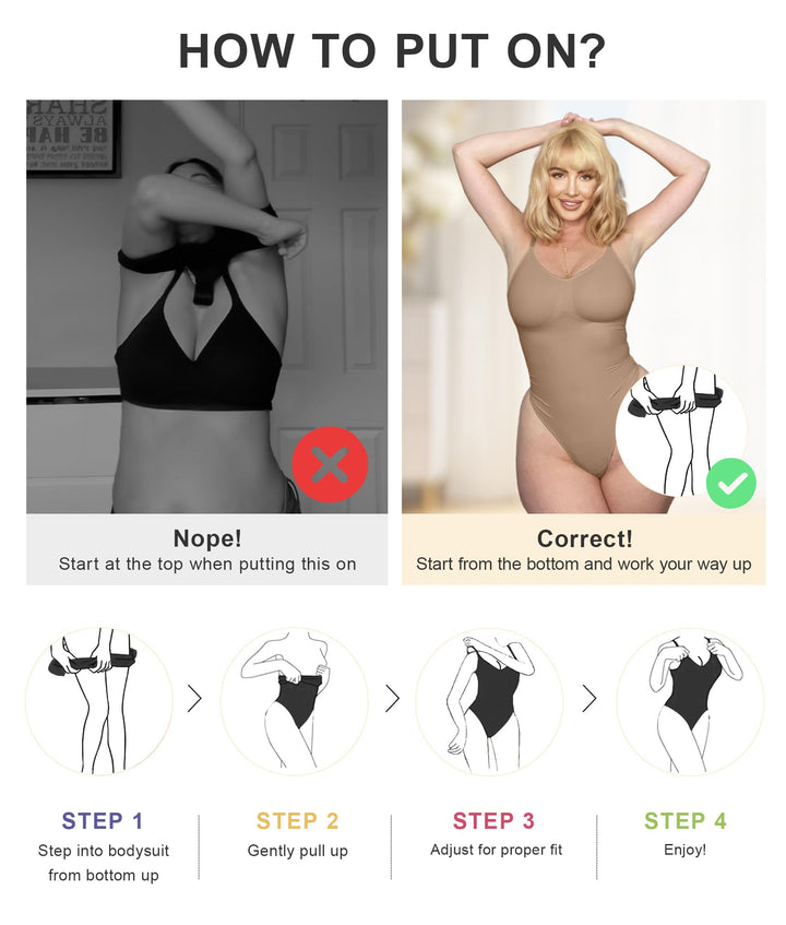 Women's Shapewear Bodysuit Tummy Control Seamless Body Shaper