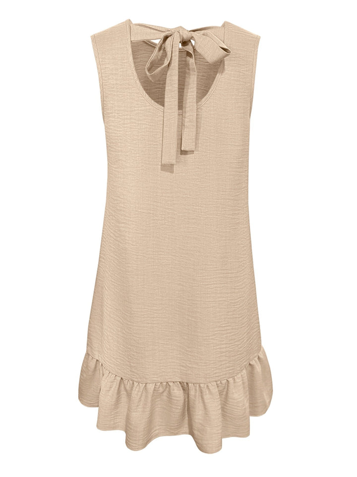Sleeveless Ruffle Hem Mini Dress