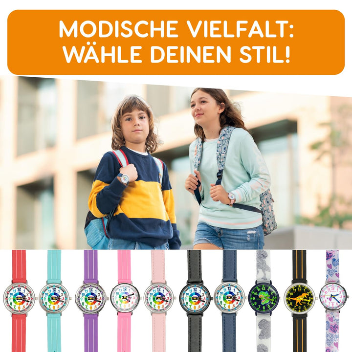 Kids Time Teacher Watch - Educational Analog Watch with Japanese Quartz Movement Ages 5-12