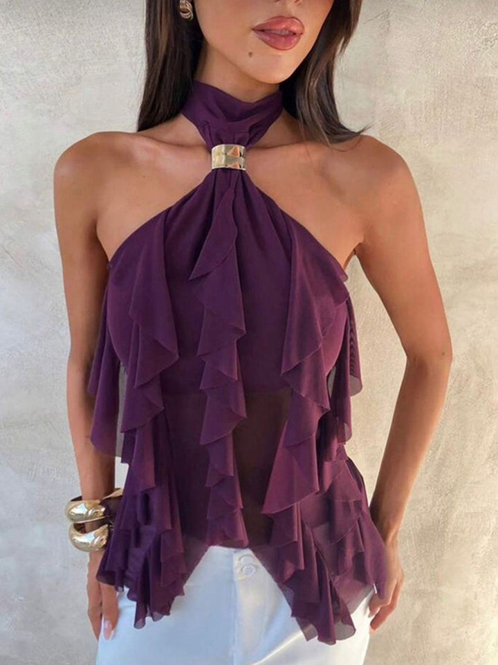 Ruffled Halter Neck Cami