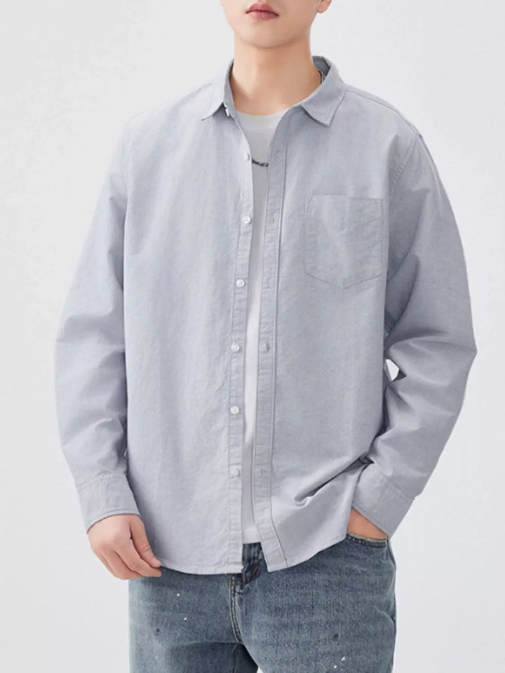 Men's Plus Size Button Up Long Sleeve Shirt