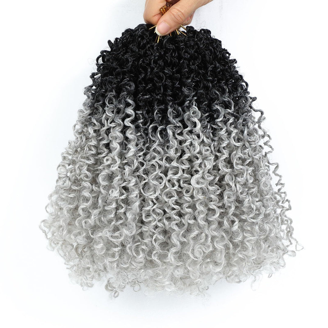 Synthetic Fiber Wig8 Inches24 StrandsCrocheted Small CurlsIrregular Style