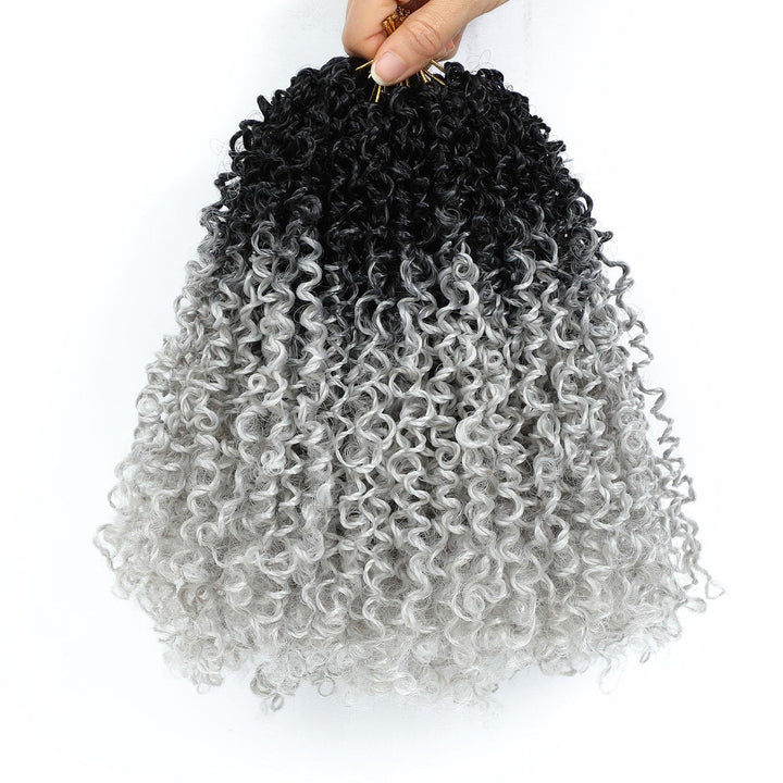 Synthetic Fiber Wig8 Inches24 StrandsCrocheted Small CurlsIrregular Style