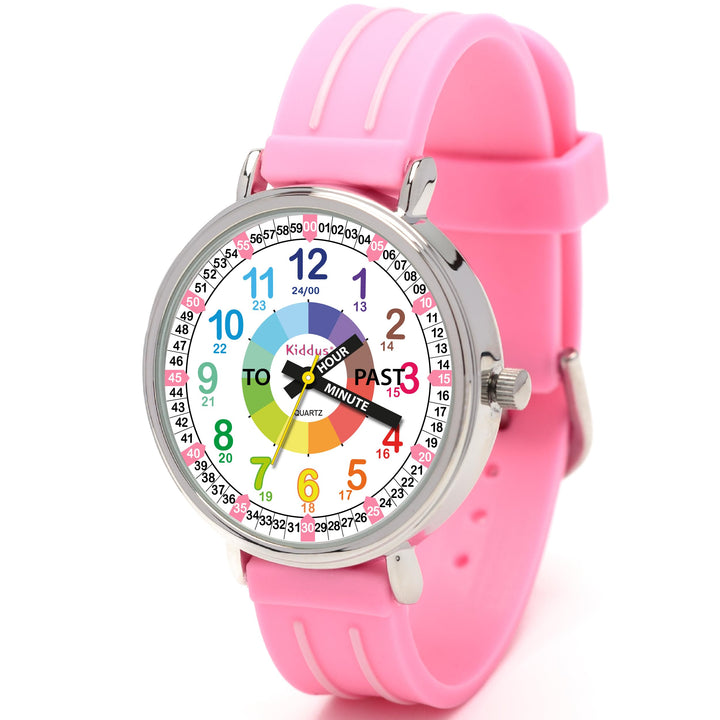 Kids Time Teacher Watch - Educational Analog Watch with Japanese Quartz Movement Ages 5-12