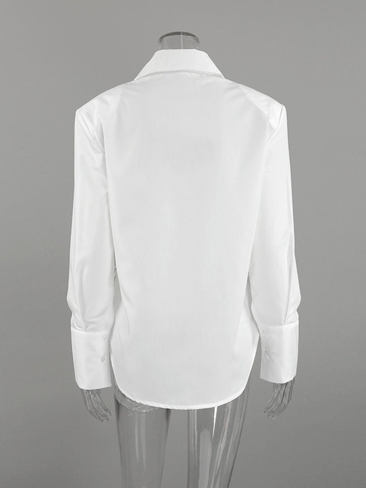 Side Lace Up Button Up Shirt