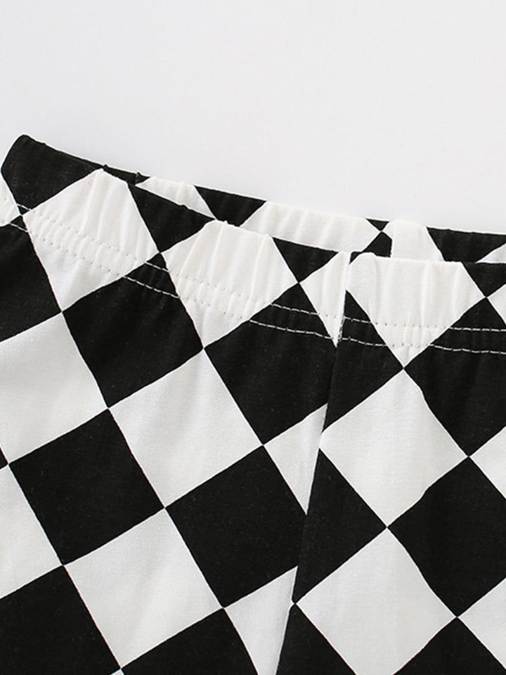 Children's Graphic Tee & Checkerboard Shorts Set