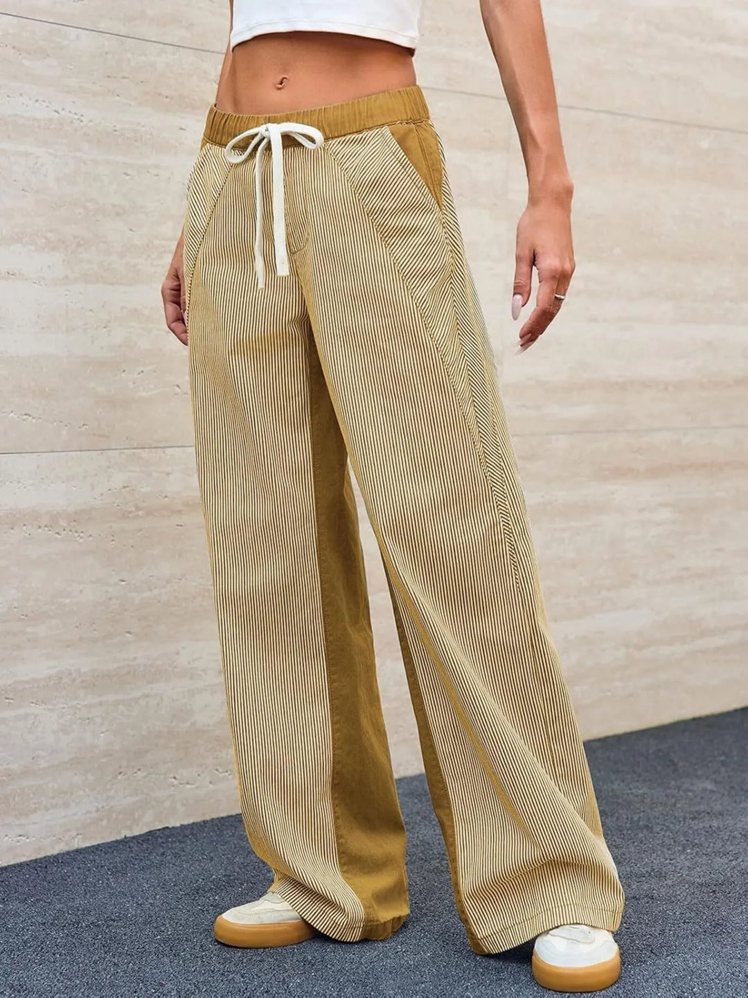 Striped Wide Leg Jeans
