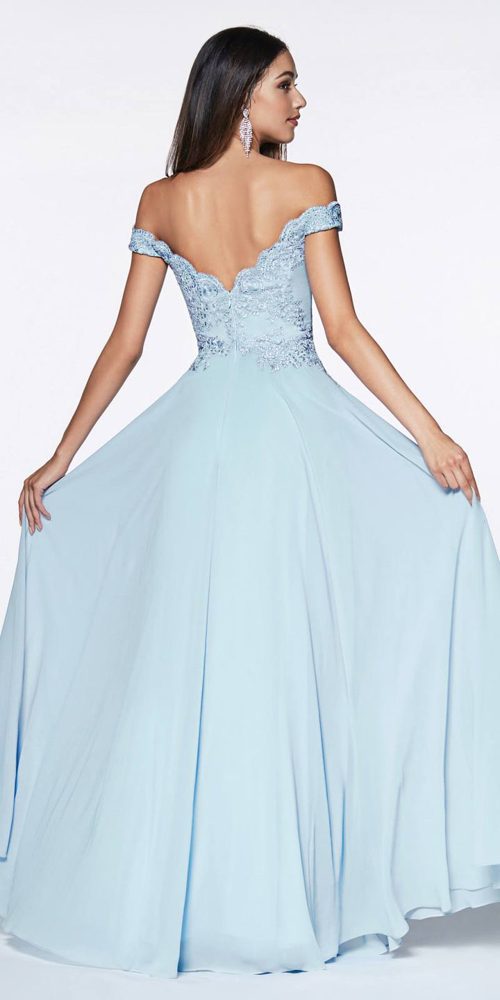 Cinderella Divine 7258 Off The Shoulder Long Gown