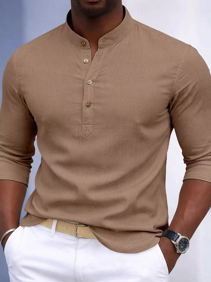 Men's Full Size Button Detail Slim Fit Shirt Plus Size