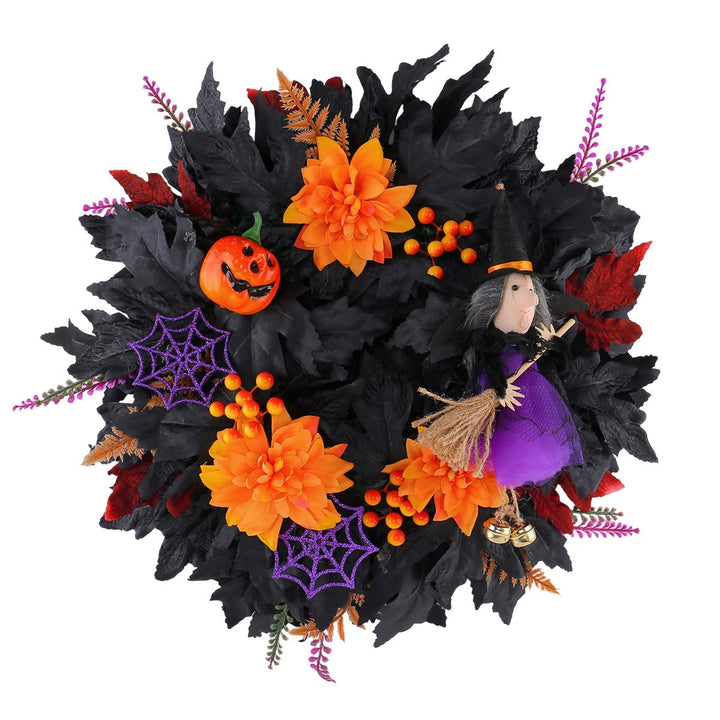 Witch Pumpkin Halloween Wreath Decoration