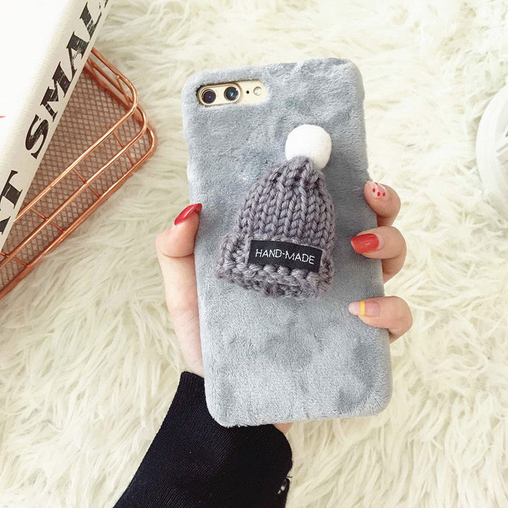 Compatible with Apple, Compatible with Apple , New plush hats iPhone7/8plus Christmas mobile phone