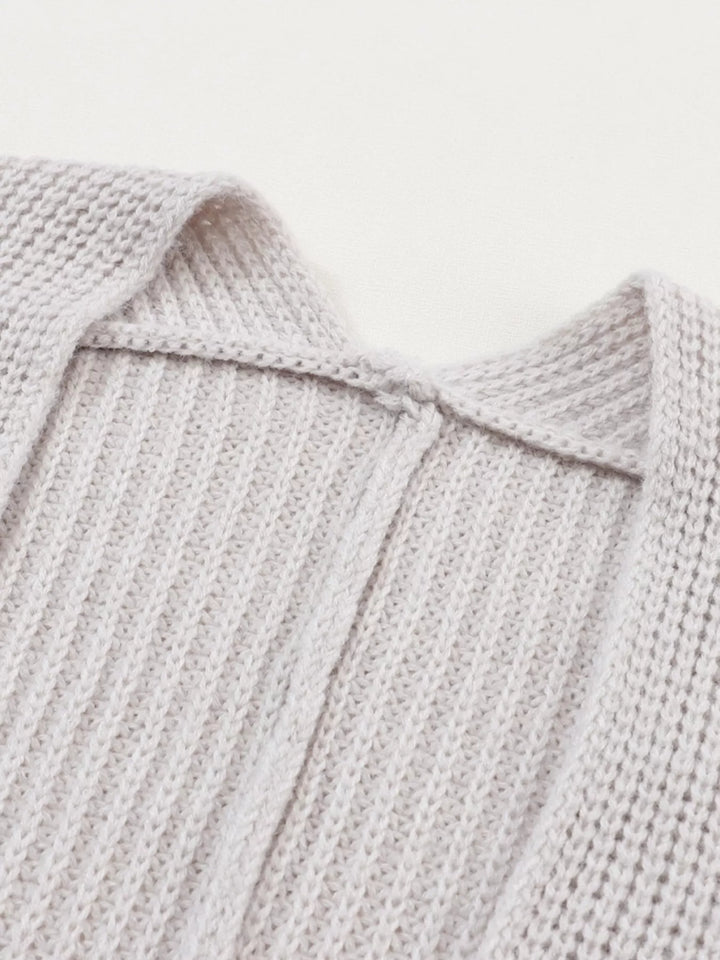 Oversized Fold Over Sleeve Open Front Cardigan