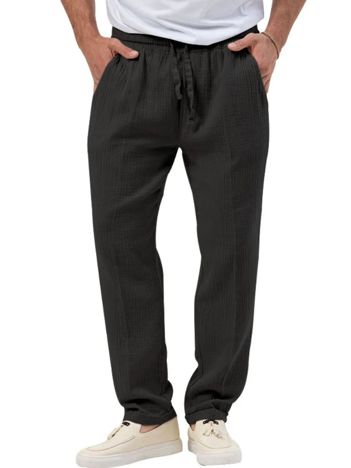 Men's Plus Size Drawstring Texture Pants