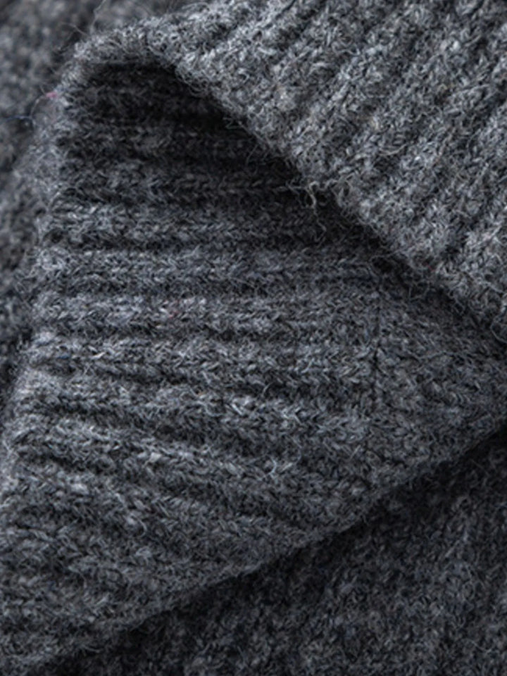 Men's Drawstring Ribbed Hooded Sweater