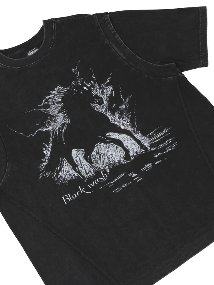 Men's Wash Graphic Round Neck T-Shirt