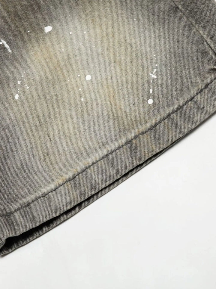 Men's Paint Splatter Wide Leg Jeans