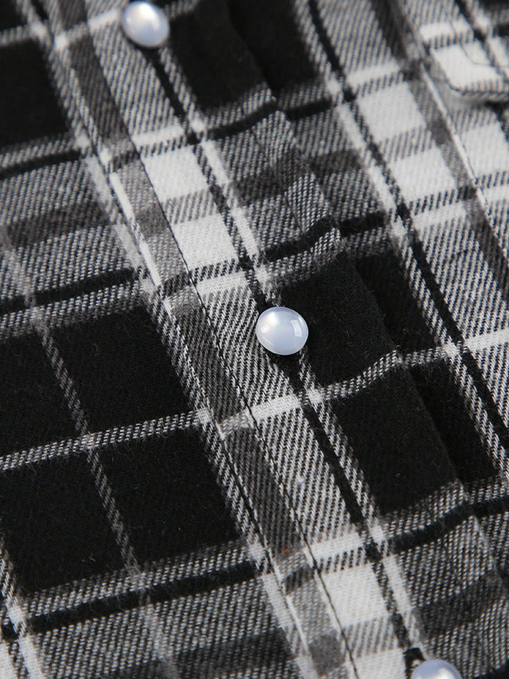 Oversized Plaid Button Up Shirt