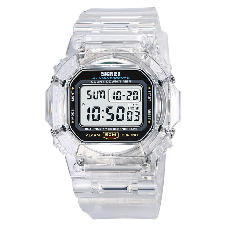 Sports Transparent Strap Multi-function Electronic Watch