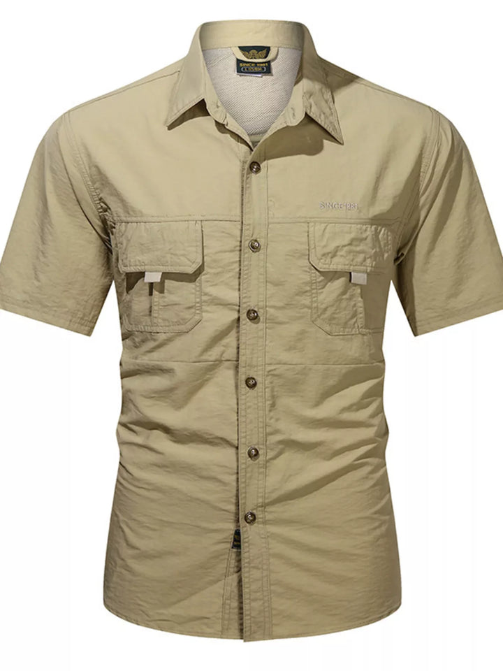Men's Plus Size Lightweight Button Up Short Sleeve Shirt