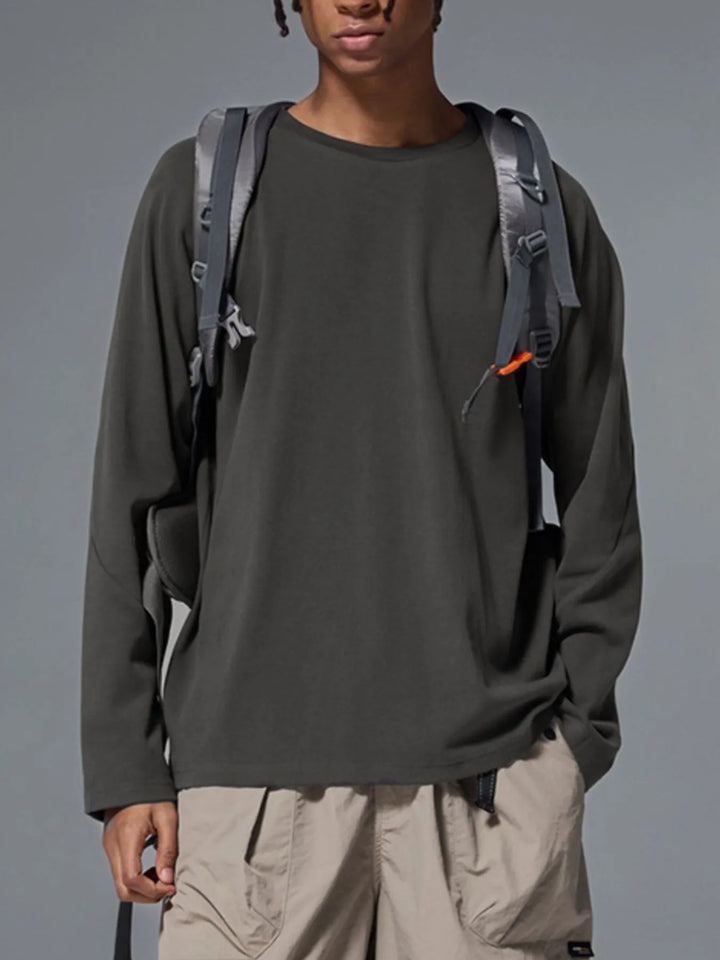 Men's Oversized Round Neck Long Sleeve T-Shirt