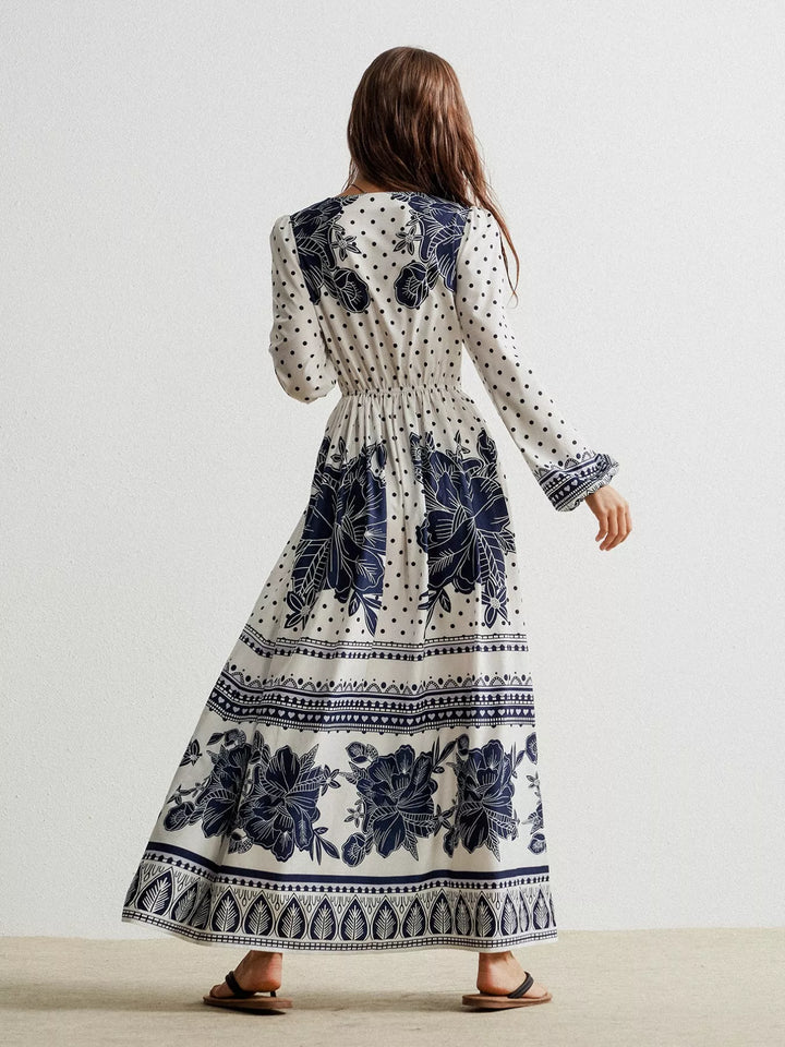 Floral Print Long Sleeve Maxi Dress