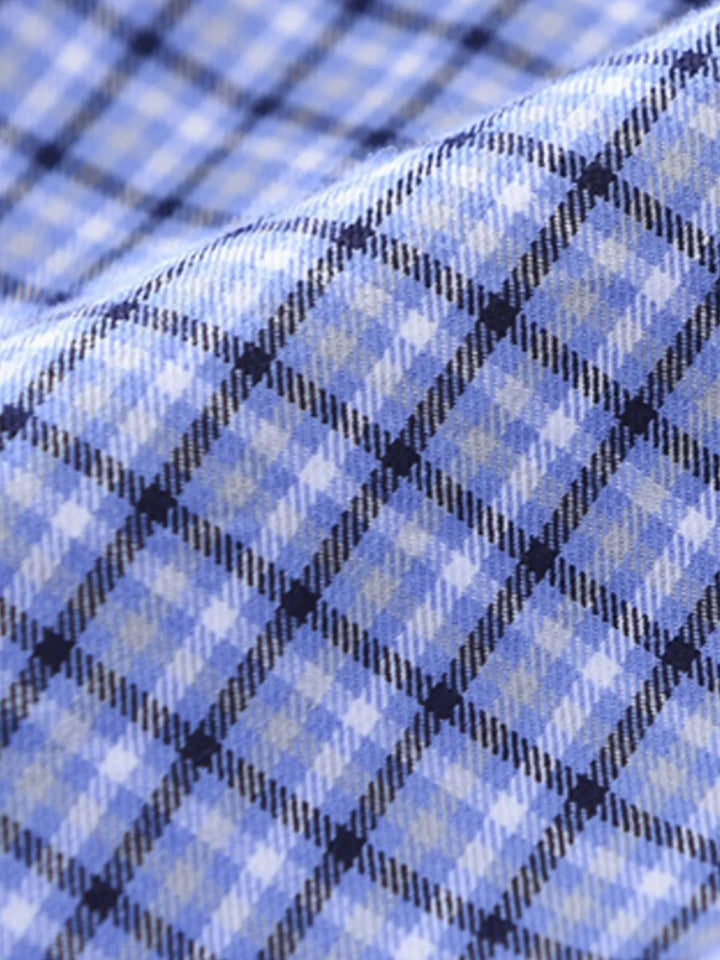 Men's Plus Size Plaid Button Up Short Sleeve Shirt