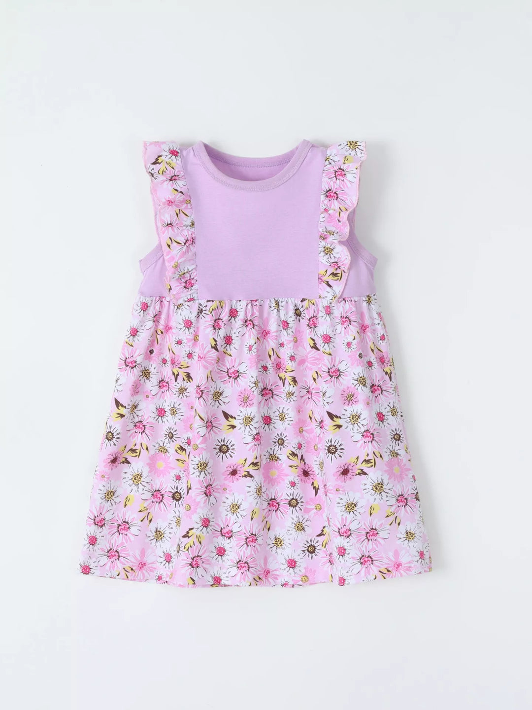 Children's Floral Ruffle Sleeve Dress