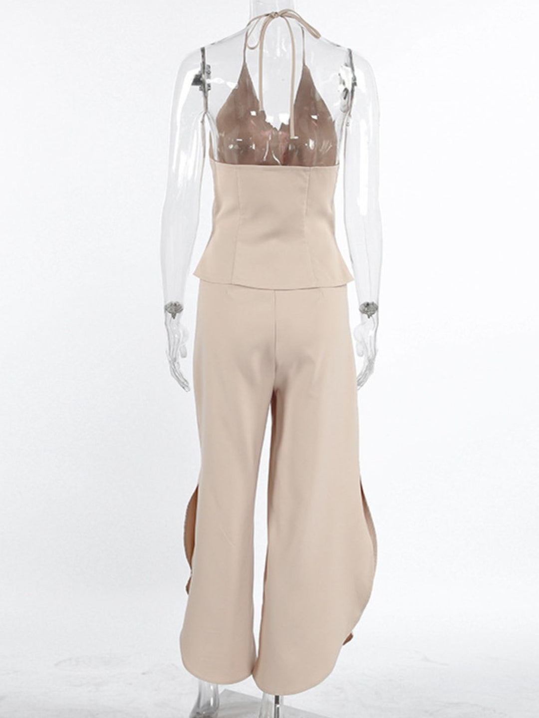 Halter Neck Vest & Wide Leg Pants Set