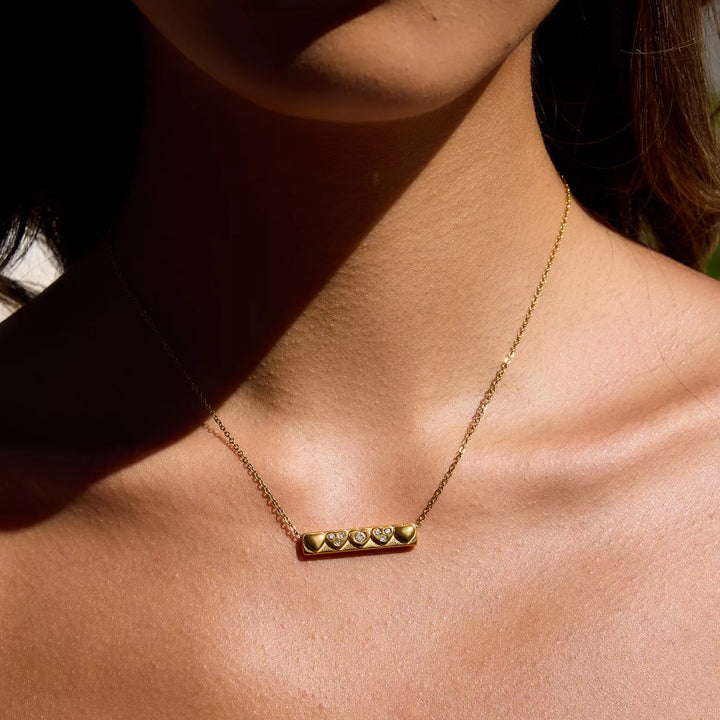 18K Gold-Plated Zircon Pendant Necklace