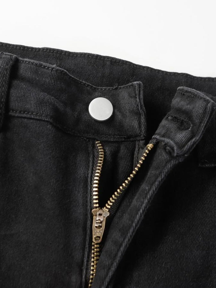 Men's High Waist Straight Leg Cargo Jeans