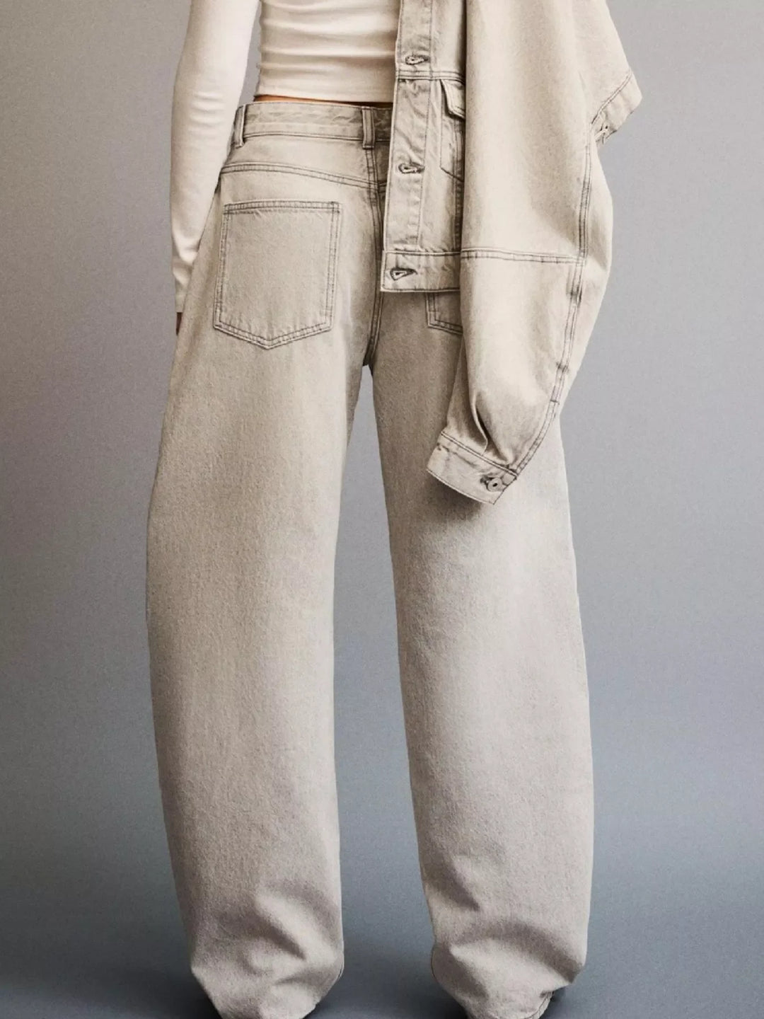Wide Leg Washed Jeans