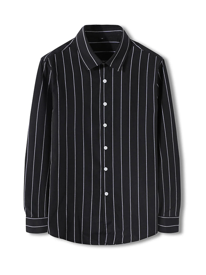 Men's Plus Size Classic Striped Long Sleeve Shirt