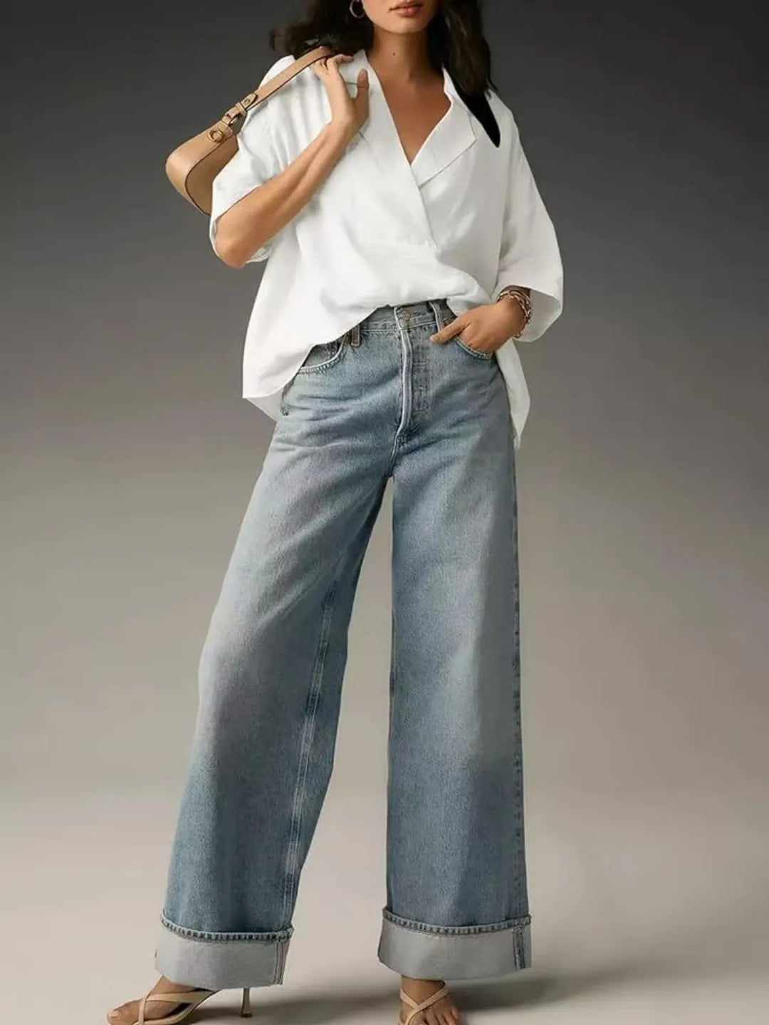 Collared Neck Half Sleeve Blouse