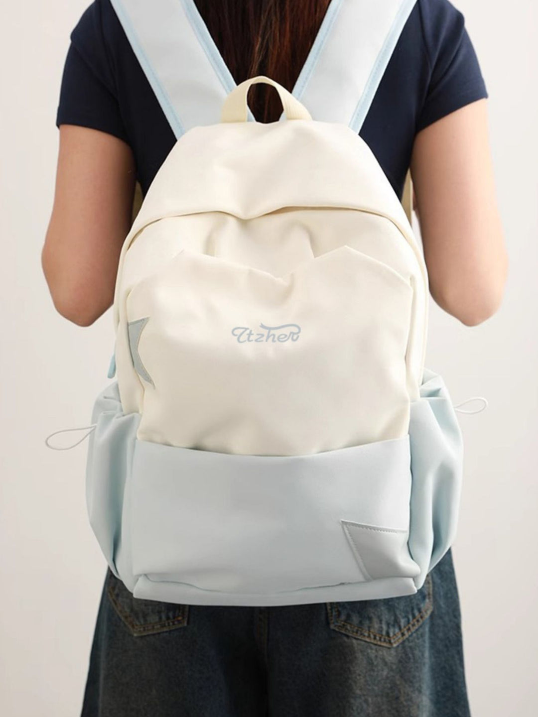 Two-Tone Lightweight Backpack Bag