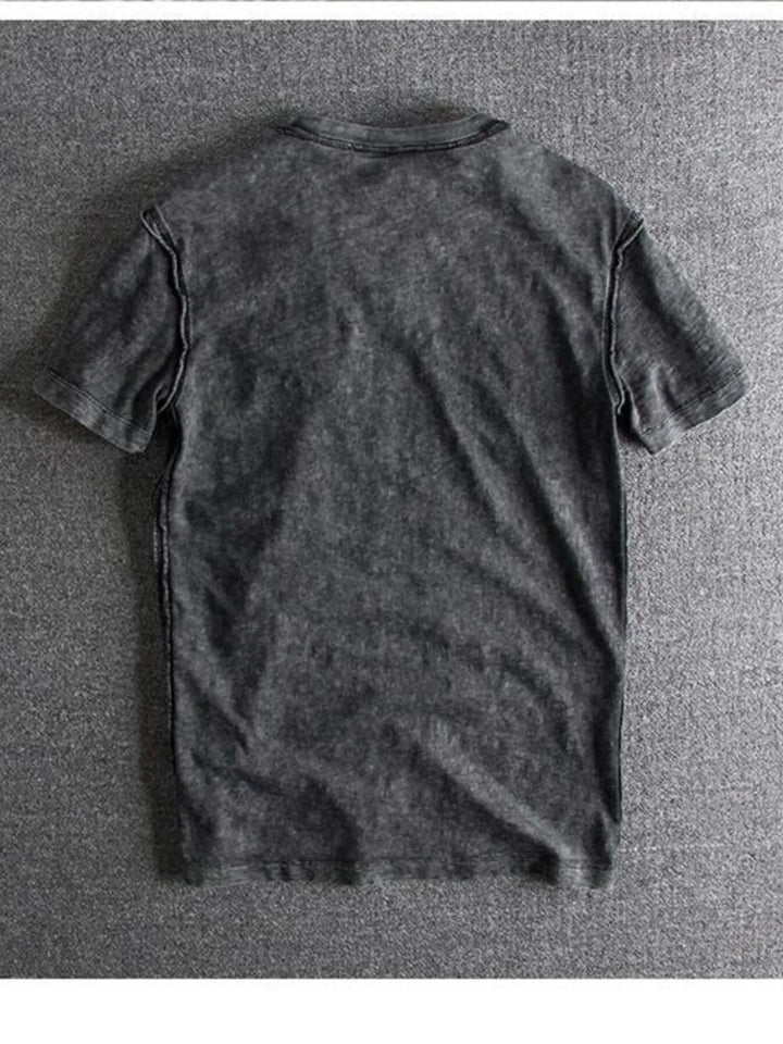 Men's Letter Round Neck Short Sleeve T-Shirt