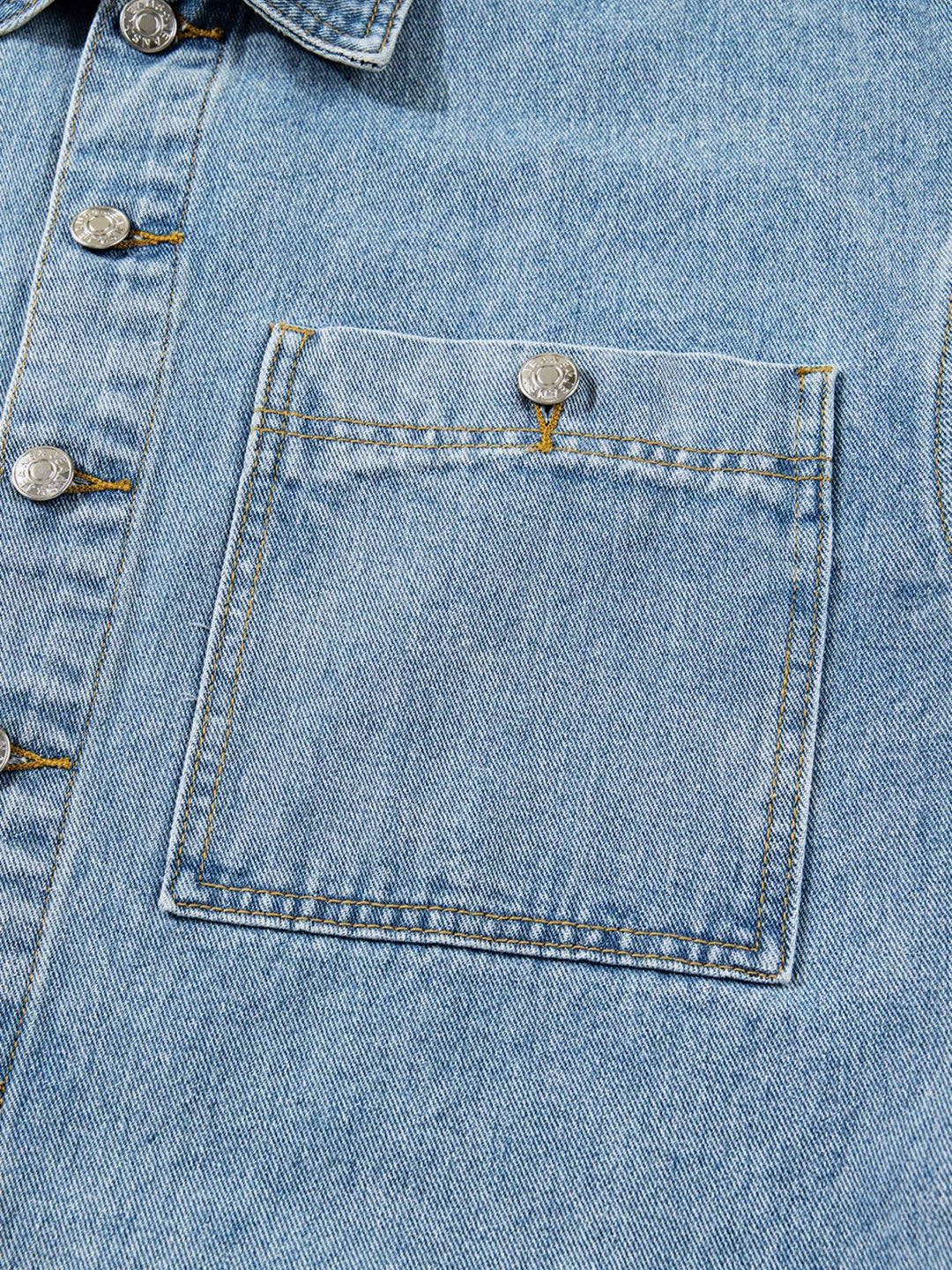 Patched Pockets Side Tie Denim Jacket