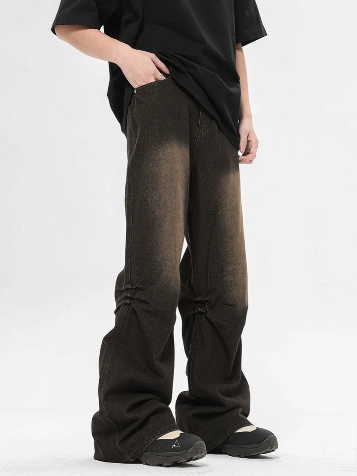 Men's Relaxed Fit Vintage Wash Flare Jeans