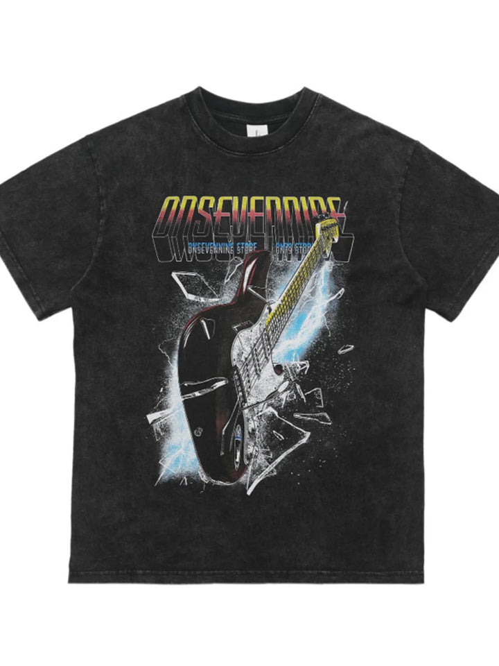 Men's Graphic Round Neck Short Sleeve T-Shirt