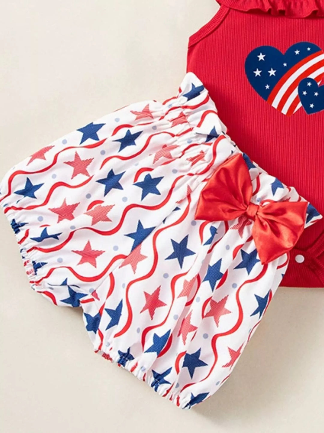 Children's Patriotic Star Print Outfit Set
