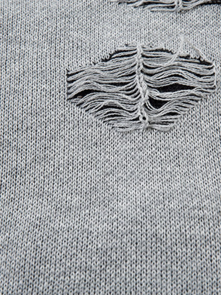 Men's Distressed Chain Detail Oversized Sweater