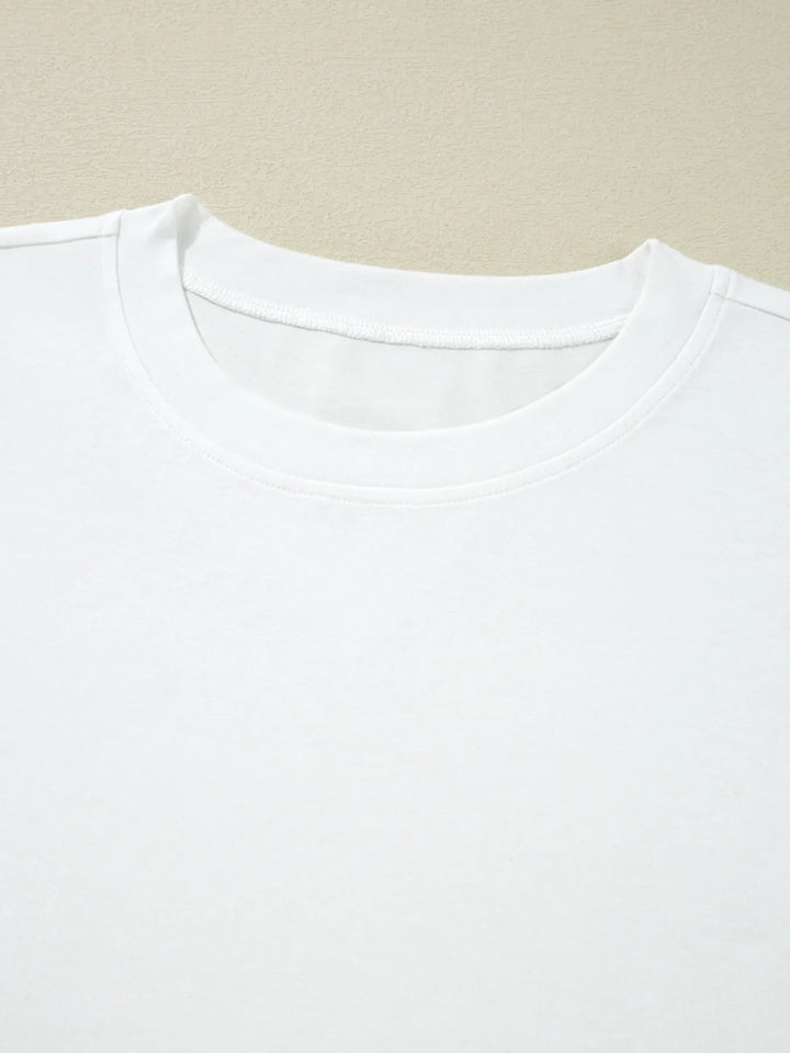 Lace Long Sleeve Insert Drop Shoulder Tee