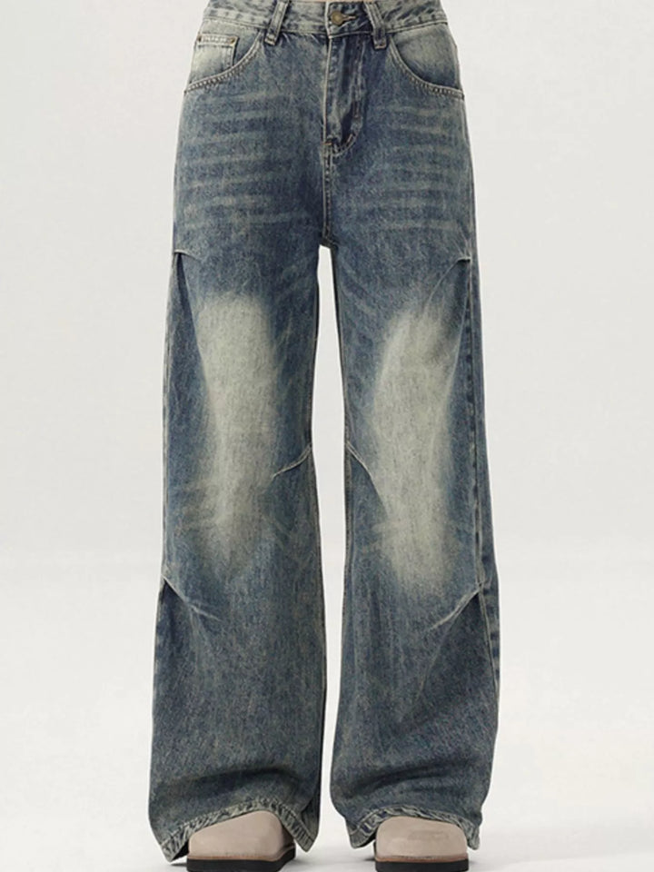 Men's Vintage Wash Wide Leg Jeans